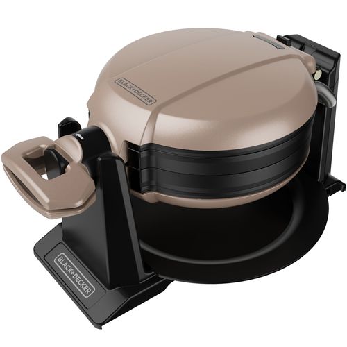 Waflera Black+Decker Giratoria prepara 2 waffles a la vez